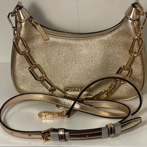 Michael Kors Cora Small Metallic Pebbled
Leather Shoulder Bag